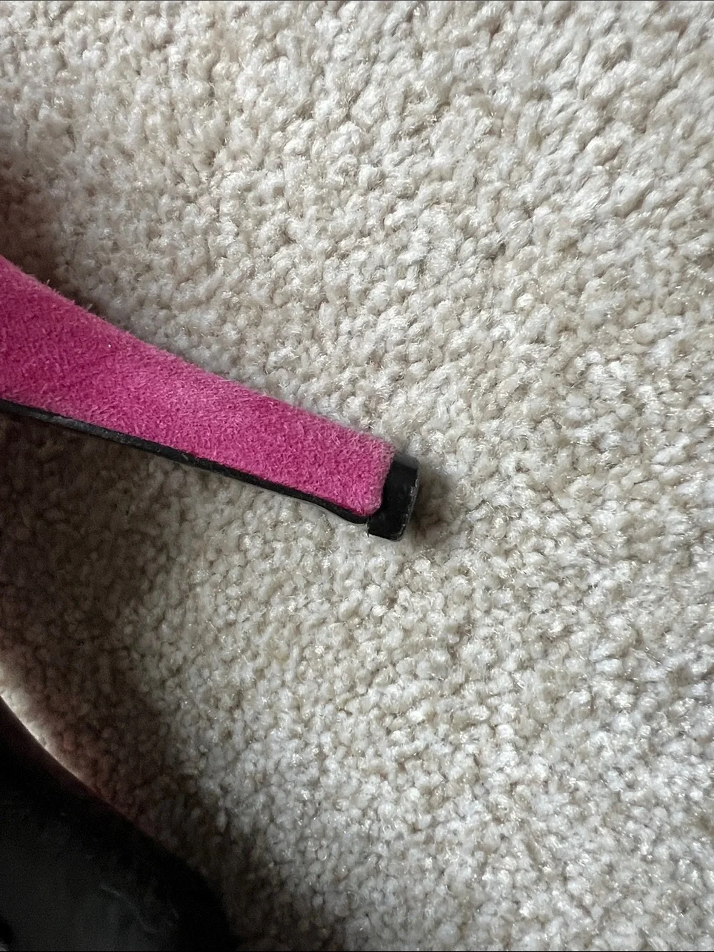 Nina Two-Tone Pink and  Red Suede Open-Toe Heels